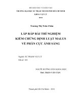 lắp ráp bài thí nghiệm kiểm chứng định luật malus về phân cực ánh sáng 