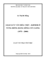 giao lưu văn hóa việt – khmer ở vùng đồng bằng sông cửu long (1975 – 2000) 