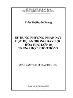 sử dụng phương pháp dạy học dự án trong dạy học hóa học lớp 10 trung học phổ thông 