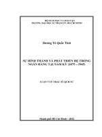 sự hình thành và phát triển hệ thống ngân hàng tại nam kỳ (1875 – 1945) 