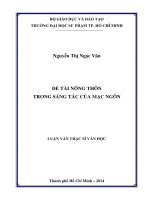 đề tài nông thôn trong sáng tác của mạc ngôn 