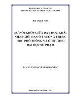 sự nối khớp giữa dạy học khái niệm giới hạn ở trường trung học phổ thông và ở trường đại học sư phạm 