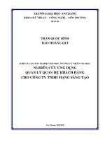 Nghiên cứu ứng dụng quản lý quan hệ khách hàng cho công ty TNHH mạng sáng tạo 