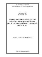 tìm hiểu thực trạng công tác can thiệp sớm cho trẻ khiếm thính tại một số trường chuyên biệt thành phố hồ chí minh 