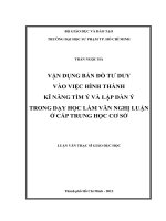 vận dụng bản đồ tư duy vào việc hình thành kĩ năng tìm ý và lập dàn ý trong dạy học làm văn nghị luận ở cấp trung học cơ sở 