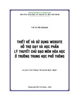 thiết kế và sử dụng website hỗ trợ dạy và học phần lý thuyết chủ đạo môn hóa học ở trường trung học phổ thông 