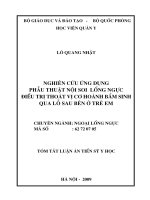 Nghiên cứu ứng dụng phẫu thuật nội soi lồng ngực
