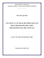 xây dựng và sử dụng hệ thống bài tập phần phi kim hóa học thpt theo hướng dạy học tích cực 