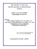 tổng hợp, nghiên cứu cấu trúc và thử hoạt tính sinh học của phức co2+ với 5 bromosalicylaldehyde thiosemicarbazone 