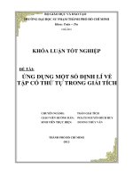 ứng dụng một số định lí về tập có thứ tự trong giải tích 