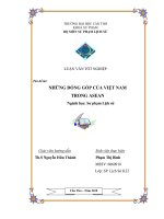 những đóng góp của việt nam trong asean