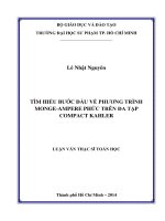 tìm hiểu bước đầu về phương trình monge ampere phức trên đa tạp compact kahler 