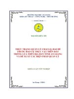 Thực trạng quản lý chai lọ, bao bì thuốc bảo vệ thực vật trên đất trồng lúa trên địa bàn tỉnh an giang và đề xuất các biện pháp quản lý 