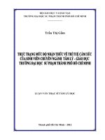 Thực trạng mức độ nhận thức về trí tuệ cảm xúc của sinh viên chuyên ngành tâm lý – giáo dục trường đại học sư phạm thành phố hồ chí minh 