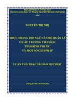thực trạng đội ngũ cán bộ quản lý ở các trường tiểu học tỉnh bình phước và một số giải pháp 