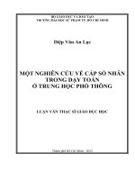 một nghiên cứu về cấp số nhân trong dạy toán ở trung học phổ thông 