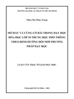 mở đầu và củng cố bài trong dạy học hóa học lớp 10 trung học phổ thông theo định hướng đổi mới phương pháp dạy học 