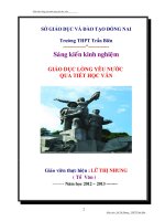 skkn GIÁO dục LÒNG yêu nước QUA GIỜ học NGỮ văn 