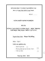 skkn NÂNG CAO CHẤT LƯỢNG dạy   học TRONG GIỜ  PHỤ đạo môn vật lí 12 