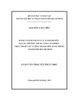 hành vi lệch chuẩn của vị thành niên tại các trường, trung tâm cai nghiện trực thuộc lực lượng thanh niên xung phong thành phố hồ chí minh 