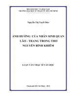ảnh hưởng của nhân sinh quan lão   trang trong thơ nguyễn bỉnh khiêm 