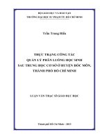 thực trạng công tác quản lý phân luồng học sinh sau trung học cơ sở ở huyện hóc môn, thành phố hồ chí minh 