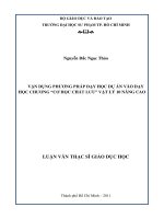 vận dụng phương pháp dạy học dự án vào dạy học chương “cơ học chất lưu” vật lý 10 nâng cao 