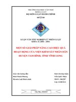 một số giải pháp nâng cao hiệu quả hoạt động của viện kiểm sát nhân dân huyện tam bình, tỉnh vĩnh long
