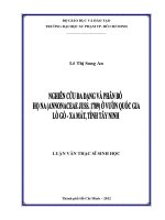 Nghiên cứu đa dạng và phân bố họ na (annonaceae juss ; 1789) ở vườn quốc gia lò gò – xa mát, tỉnh tây ninh 