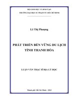 phát triển bền vững du lịch tỉnh thanh hóa 