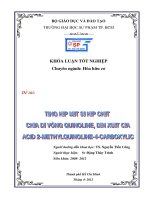 tổng hợp một số hợp chất chứa dị vòng quinoline, dẫn xuất của acid 2 methylquinoline 4 carboxylic 