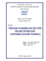 Tổng hợp và nghiên cứu cấu trúc của một số dẫn xuất 5 benzyliđen 3 n (4 metylphenyl) 2 thioxothiazoliđin 4  on” 