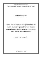 thực trạng và một sốbiện pháp nhằm nâng cao hiệu quả công tác thanh tra giáo viên ở các trường trung học phổ thông, tỉnh an giang 