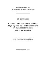 đánh giá điều kiện sinh khí hậu phục vụ cho du lịch nghỉ dưỡng và du lịch chữa bệnh ở á vùng nam bộ 