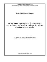 về sự tồn tại hạng của module tự do hữu hạn sinh trên các vành không giao hoán 