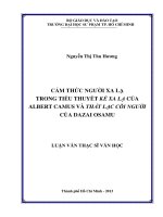 cảm thức người xa lạ trong tiểu thuyết kẻ xa lạ của albert camus và thất lạc cõi người của dazai osamu 