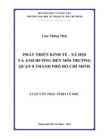phát triển kinh tế   xã hội và ảnh hưởng đến môi trường quận 8 thành phố hồ chí minh 