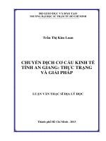 chuyển dịch cơ cấu kinh tế tỉnh an giang, thực trạng và giải pháp 