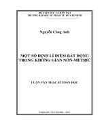 một số định lí điểm bất động trong không gian nón metric 