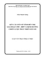kết cấu dân số tỉnh bến tre giai đoạn 1989   2009 và định hướng chiến lược phát triển dân số