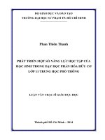 phát triển một số năng lực học tập của học sinh trong dạy học phần hóa hữu cơ lớp 11 trung học phổ thông 