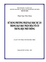 sử dụng phương pháp dạy học dự án trong dạy học phần hóa vô cơ trung học phổ thông 