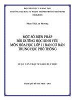 một số biện pháp bồi dưỡng học sinh yếu môn hóa học lớp 11 ban cơ bản trung học phổ thông 