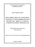 tóm tắt hoàn thiện công tác tuyển dụng tại công ty TNHH TM DV an trung, TP buôn ma thuột, tỉnh đắk lắk 