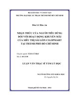 nhận thức của người tiêu dùng đối với hoạt động khuyến mãi của siêu thị sài gòn co opmart tại thành phố hồ chí minh 