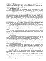 skkn NÂNG CAO CHẤT LƯỢNG dạy và học môn hóa học THPT(GDTX) THÔNG QUA VIỆC LỒNG GHÉP các câu hỏi có vấn đề LIÊN QUAN đến môi TRƯỜNG 