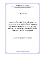 nghiên cứu khả năng hấp thụ co2 trên cơ sở sinh khối của rừng đước đôi (rhizophora apiculata blume) trồng tại khu bảo tồn thiên nhiên đất ngập nước thạnh phú 