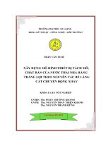 Xây dựng mô hình thiết bị tách mỡ, chất rắn của nước thải nhà hàng thắng lợi theo nguyên tắc bể lắng cát chuyển động xoáy 