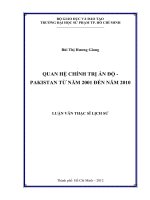 quan hệ chính trị ấn độ   pakistan từ năm 2001 đến năm 2010 