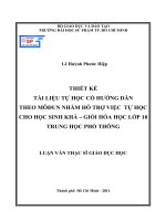 thiết kế tài liệu tự học có hướng dẫn theo môđun nhằm hỗ trợ việc tự học cho học sinh khá – giỏi hóa học lớp 10 trung học phổ thông 